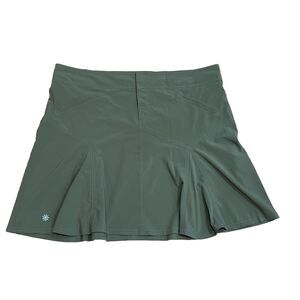 Athleta All Terrain Skirt Size 16 Olive Green Hiking Outdoor Drawstring Pockets